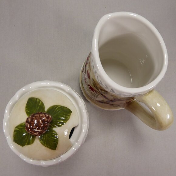 Mercuries China Christmas Cream Creamer Lidded Sugar Bowl Set Holiday Ornaments - Picture 6 of 11